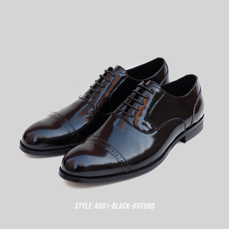 A001-black-oxford - Men's Casual Shoes - Genuine Leather Black