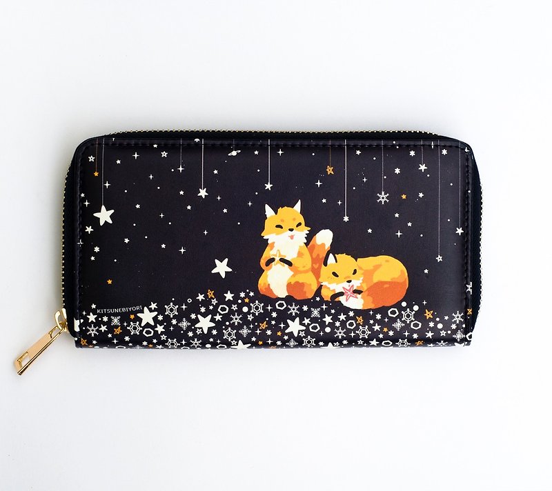 │ star little │ printing long clip - Wallets - Faux Leather Black