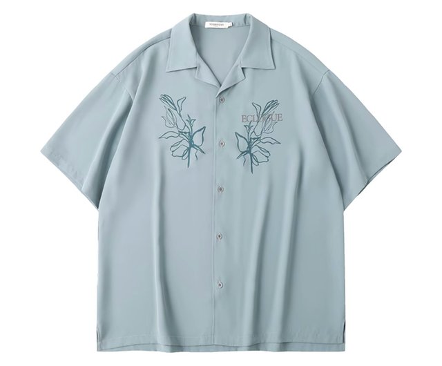 希少 一点物 Kimono my house 和風風景柄 半袖シャツ 牧歌的な和柄プリントキューバカラー半袖シャツ - ショップ 有時又一