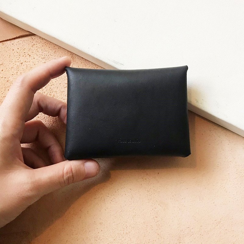 Envelope Business Card Holder_Minimal Version_Black - Card Holders & Cases - Genuine Leather Black