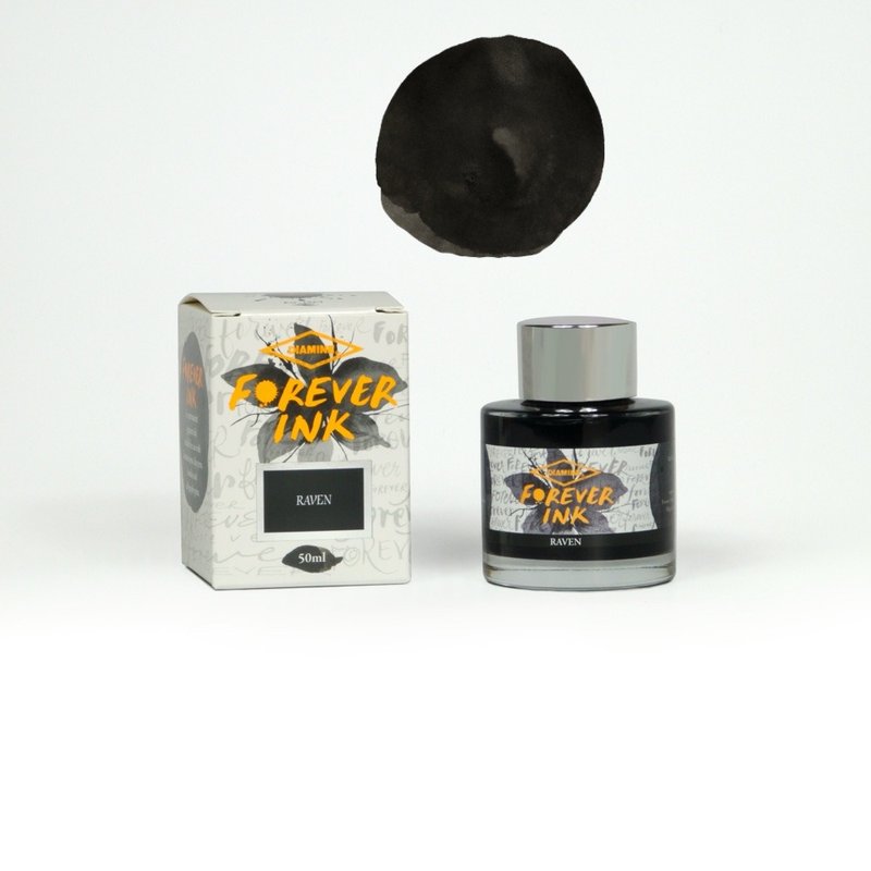 Diamine 永恆墨水 50ml - 烏鴉 - 墨水/鋼筆墨水 - 玻璃 黑色
