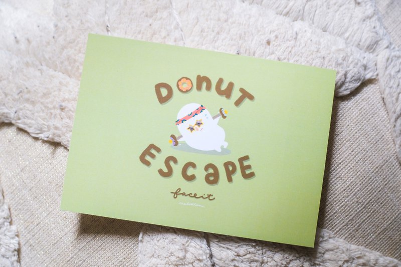 【Donut escape】明信片 - 心意卡/卡片 - 紙 綠色