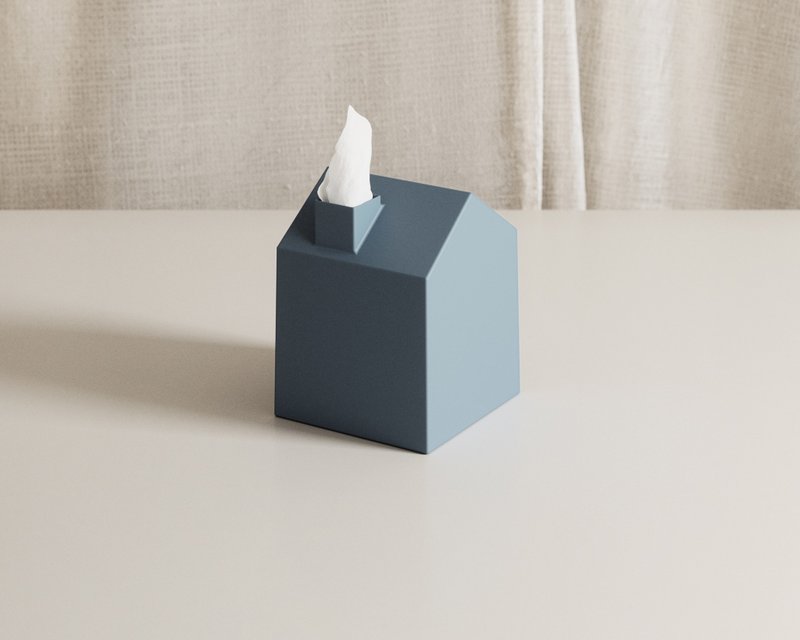 【Umbra】Casa小屋面紙盒(煙灰藍) | 衛生紙盒 抽取式面紙盒 - 面紙盒 - 塑膠 藍色