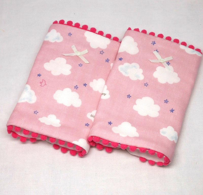 Japanese Handmade 8-layer-gauze droop sucking pads - 圍兜/口水巾 - 棉．麻 粉紅色