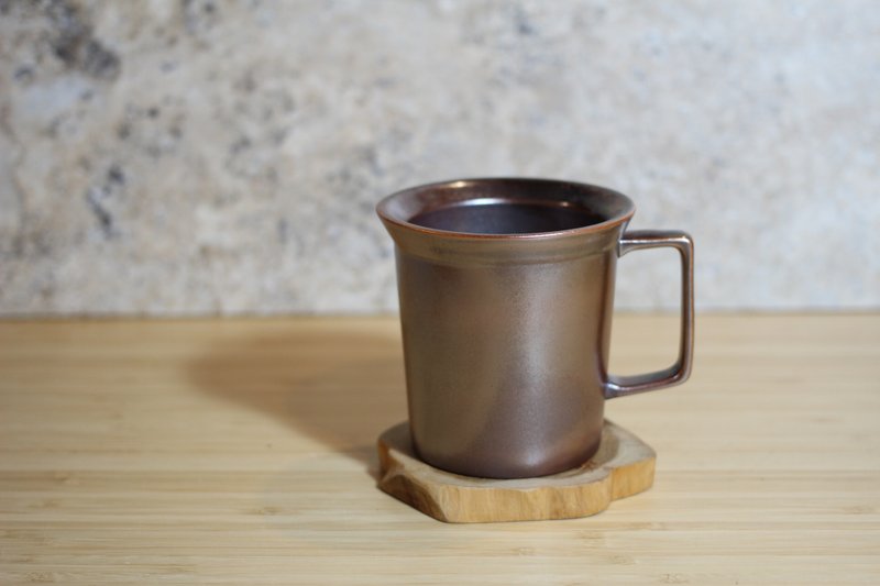 【送禮好物】240ml 柴燒古銅金 方韻杯 咖啡杯 台灣鶯歌製 - 咖啡杯/馬克杯 - 瓷 