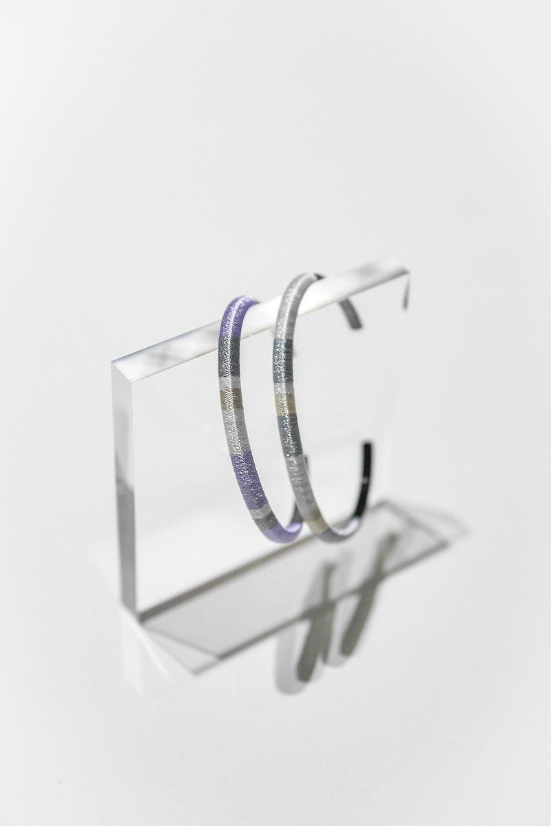 purple morandi silk titanium steel custom engraved bracelet - Bracelets - Sterling Silver Yellow
