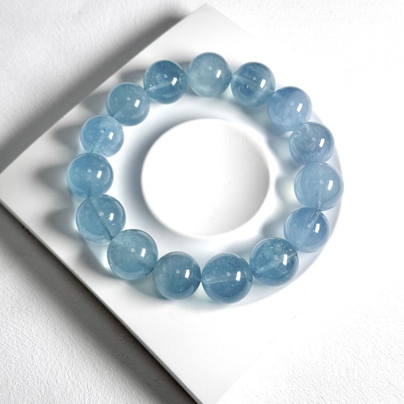 海藍寶手串 14-15MM - 手鍊/手環 - 水晶 藍色