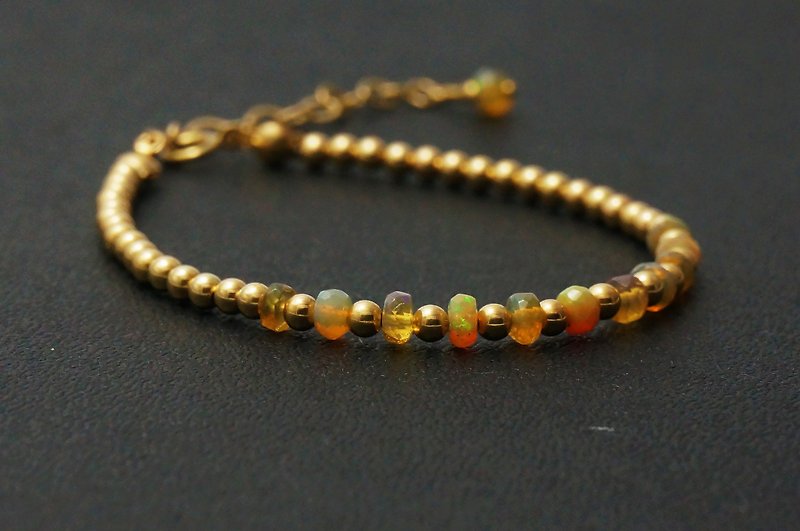 For the 妳 彩 color opal gold beads 14K gold 1 / 20GF gold bracelet bracelet light jewelry - Bracelets - Precious Metals Gold