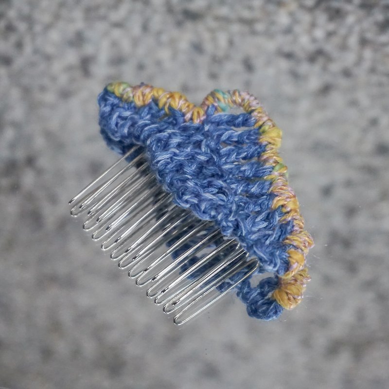 Cotton & Hemp Hair Accessories Blue - First light hair comb