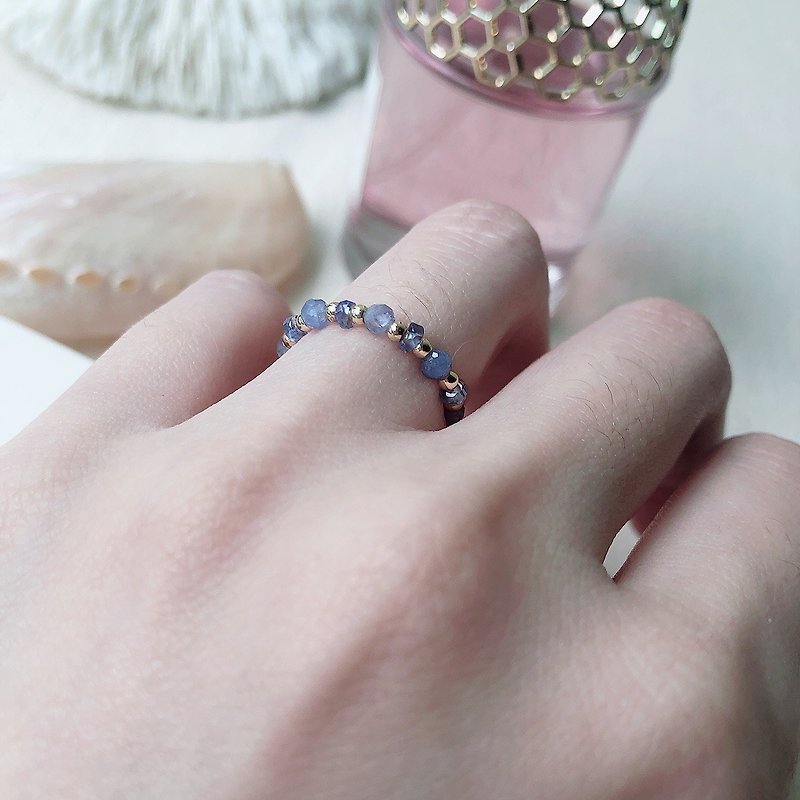 [December Stone] Moon Halo Violet | Tanzanite Stone Flexible Ring Tanzanite - แหวนทั่วไป - เครื่องเพชรพลอย สีน้ำเงิน