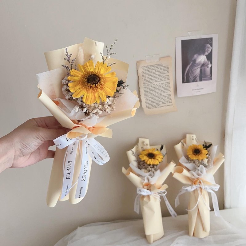 Start single immortal gerbera bouquet bag gift box - ของวางตกแต่ง - พืช/ดอกไม้ 