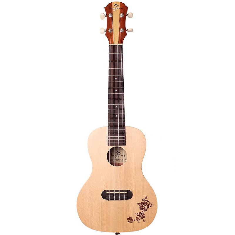 KF13C-SPR 23-inch Ukulele Spruce Veneer Hibiscus Flower Carving Series Solid Concert - Guitars & Music Instruments - Wood Brown