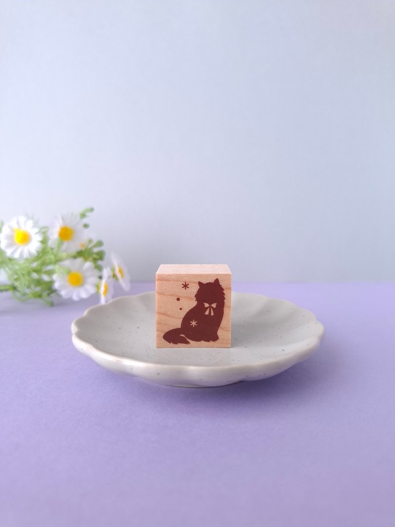 Fluffy Cat Rubber Stamp Hanko Rubber Stamp - ตราปั๊ม/สแตมป์/หมึก - ยาง สีใส
