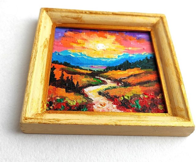 田中慶光　夕暮れの樽前　　油絵　原画 田中慶光 夕暮れの樽前 油絵 原画 田中慶光 夕暮れの樽前 油絵 原画