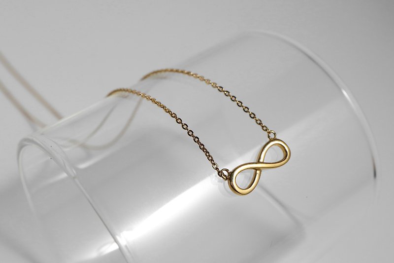 [Gift for Lovers] Infinite love. Stainless Steel Necklace Mother's Day Gift - Necklaces - Stainless Steel Gold