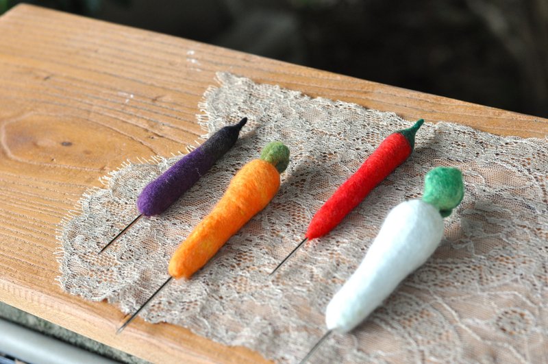 [Onion, pepper, eggplant] Vegetable pen cover wool felt wet felt experience course - เย็บปักถักร้อย/ใยขนแกะ/ผ้า - ขนแกะ 