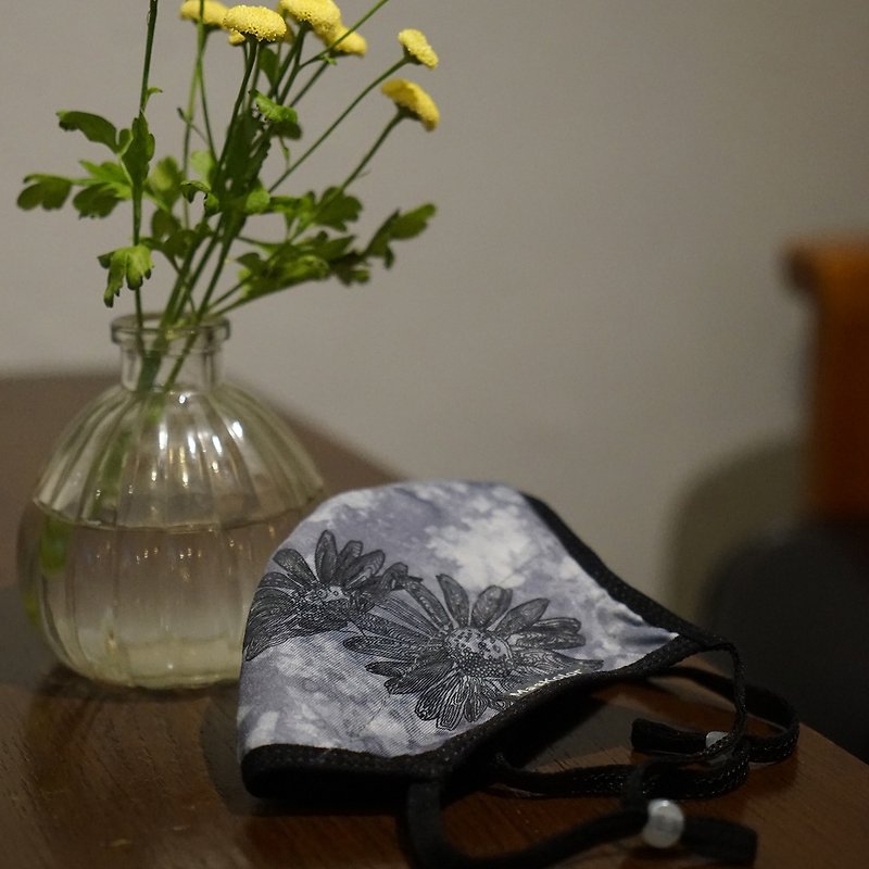 香港 MasKolor  Flora & Tears (設計師限量版) 可機洗抗菌口罩 - 口罩/口罩收納套 - 其他人造纖維 灰色