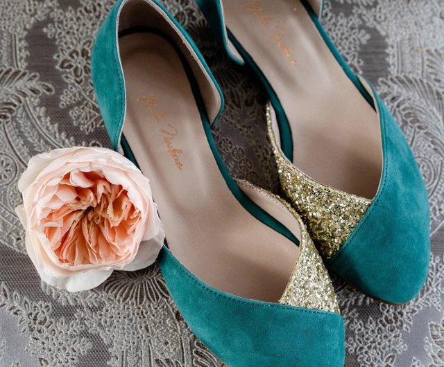 Emerald green wedding shoes uk hot sale