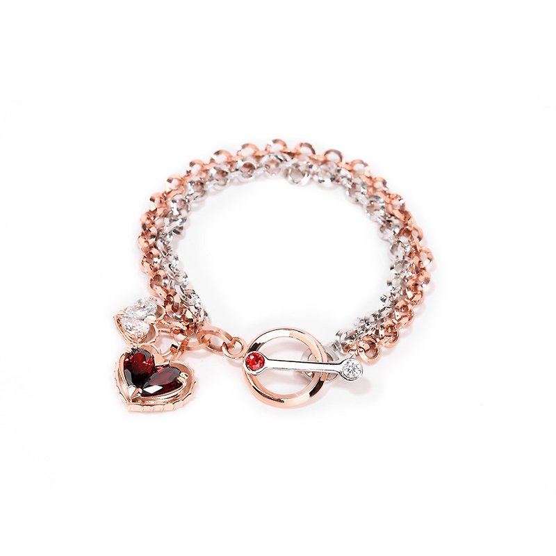 Dallar Jewelry - สร้อยข้อมือ จี้หัวใจ Love Song No.2 Bracelet - สร้อยข้อมือ - เครื่องประดับ สีแดง