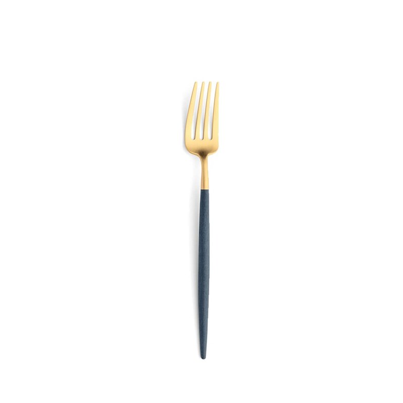 GOA BLUE GOLD MATTE CUTLERY 18.5CM DESSERT FORK - Cutlery & Flatware - Stainless Steel Blue