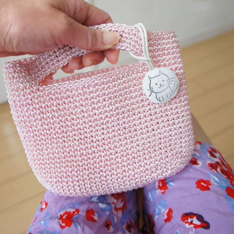 Ba-ba handmade Crochet mini bag  No.CSB6 - กระเป๋าถือ - วัสดุอื่นๆ สึชมพู