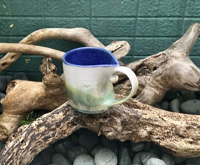ハートチャームカラフルなフリーハンド陶器カップ手作りティーカップ