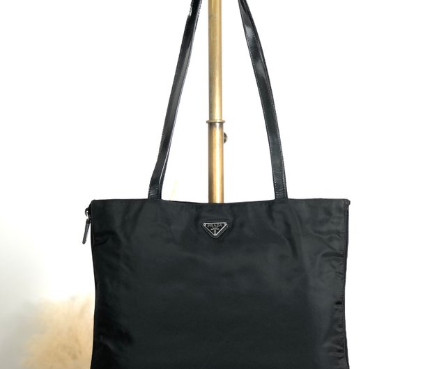 日本直送 名牌中古包 】PRADA プラダ トートバッグ ブラック