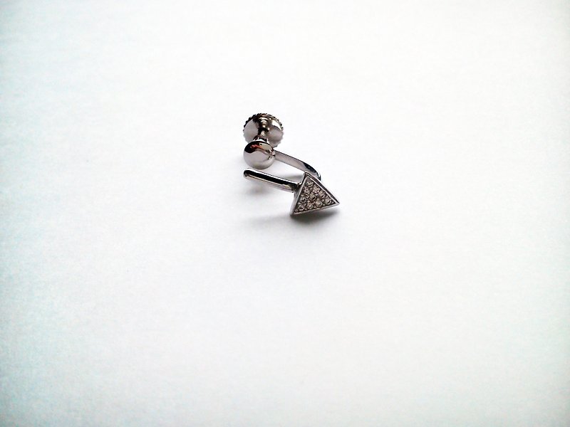 Sterling Silver Screw Clip Earrings_Left Ear - Earrings & Clip-ons - Other Metals White