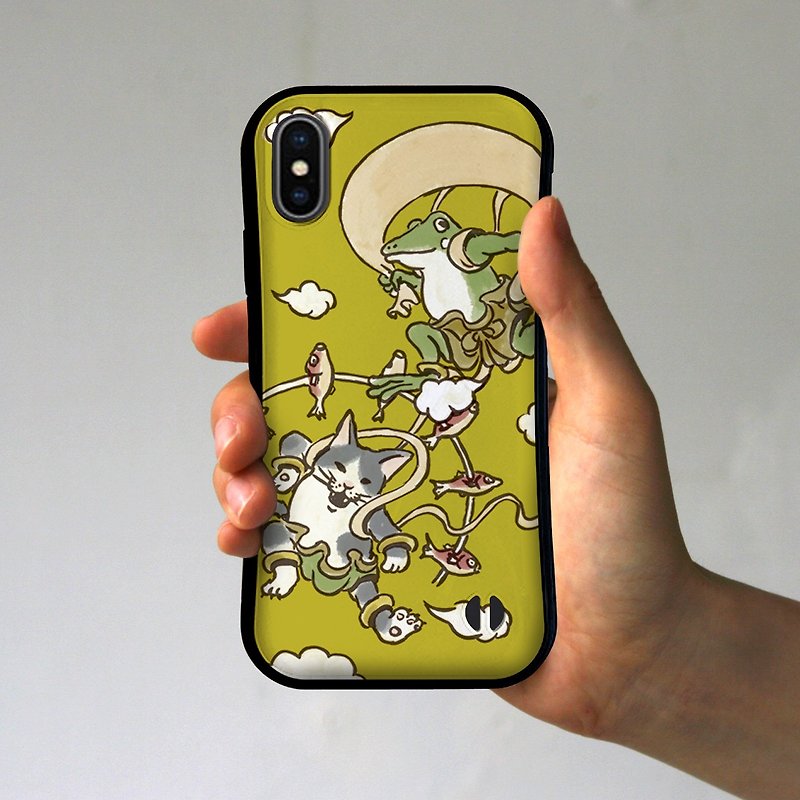 Grip iPhone Case Fujin Raijin Mustard - Phone Cases - Plastic Green