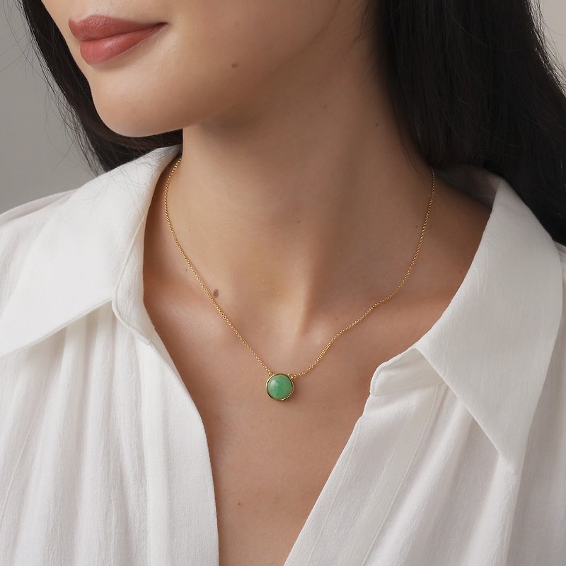 Natural Apple Green Jade Necklace - Necklaces - Jade Green