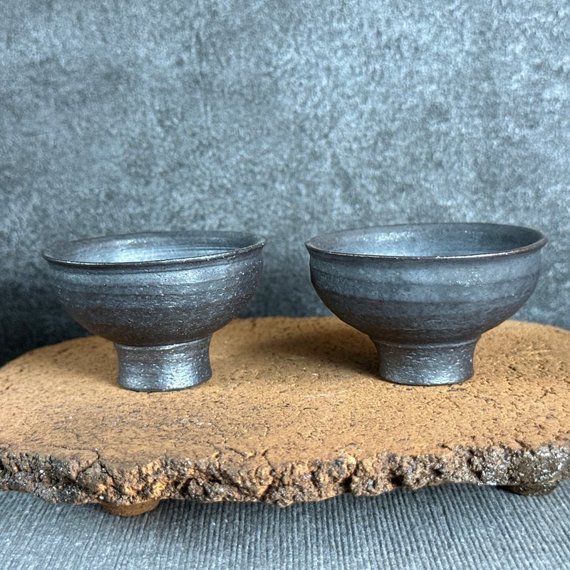 台灣名家黃子珀【柴燒】手作岩礦杯01-1 - 茶壺/茶杯/茶具 - 陶 咖啡色