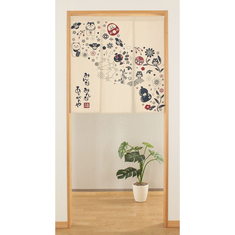 [Pre-order] Made in India auspicious origin door curtain 90cm - Doorway Curtains & Door Signs - Cotton & Hemp Khaki