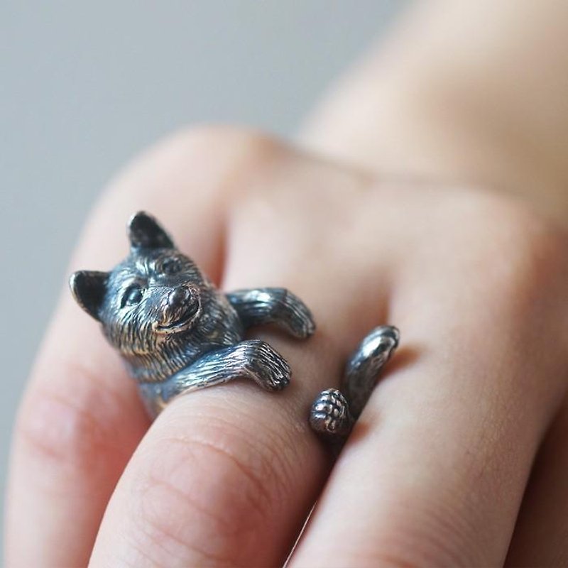 Dog ring shiba inu - General Rings - Other Metals Silver