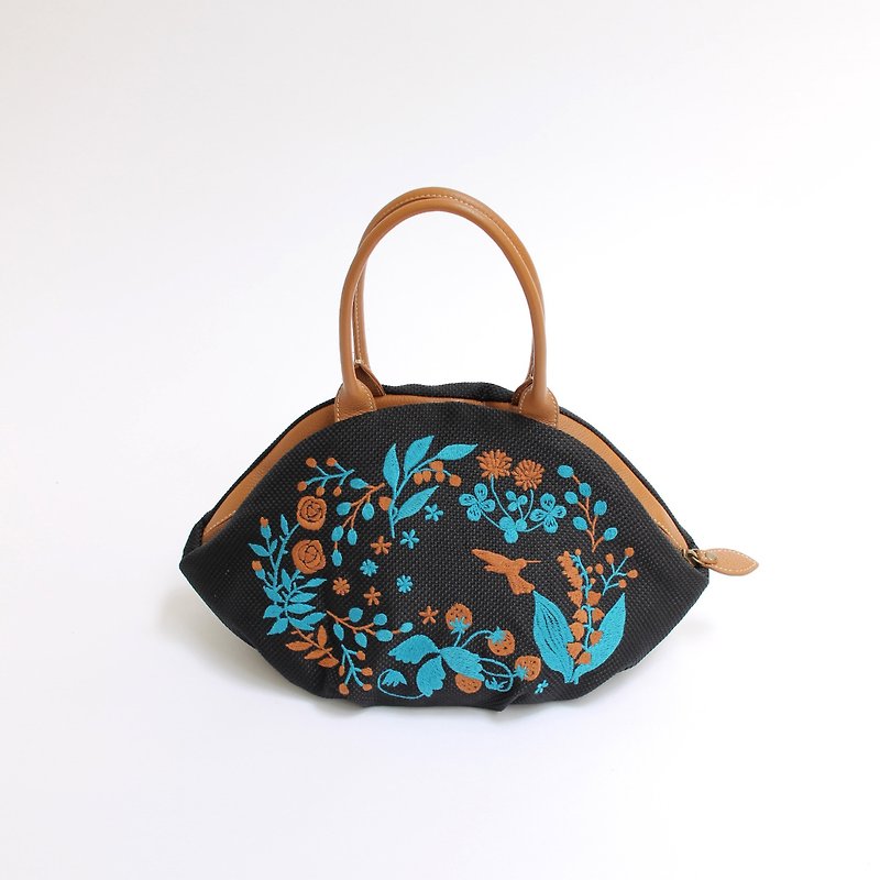 Suzuran embroidery · almond bag - Handbags & Totes - Polyester Khaki