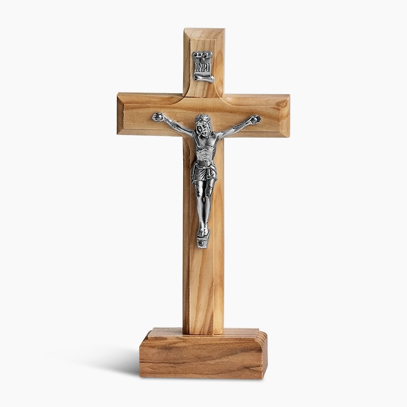 居家擺飾 單層站立十字架 桌上擺設 進口橄欖木 耶穌 16636 - 裝飾/擺設  - 木頭 咖啡色