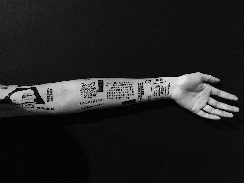 tattoo sticker combo - สติ๊กเกอร์แทททู - กระดาษ สีดำ