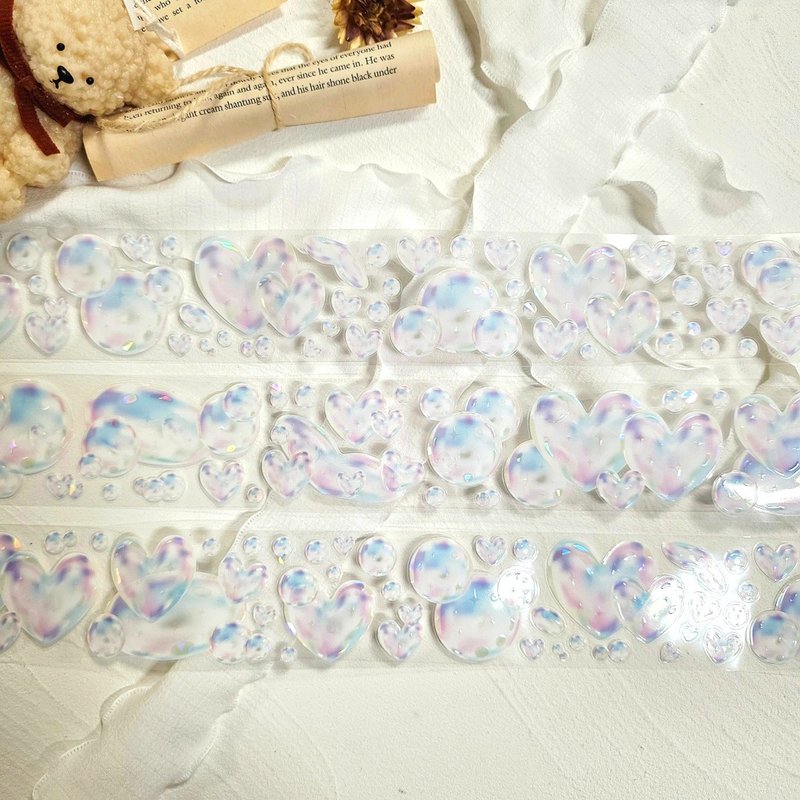 Full Roll_LOPO Bubble Pop Iridescent Kiss-Cut Masking Tape 5m - 紙膠帶/和紙/PET - 其他材質 
