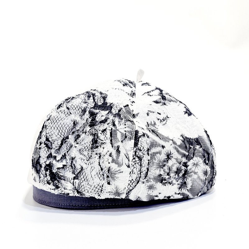 【HiGh MaLi】春夏季貝蕾帽/畫家帽/墨白蕾絲花#個性#禮物#百搭 - 帽子 - 其他材質 多色