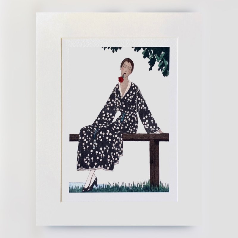 本店獨立印製 - 法國1919年VINTAGE - 藝術月刊內頁插畫 - 海報/掛畫/掛布 - 紙 藍色