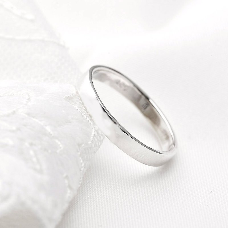 Simple Plain 3mm Silver Silver Flat 925 Sterling Silver Ring - แหวนทั่วไป - เงินแท้ สีเงิน
