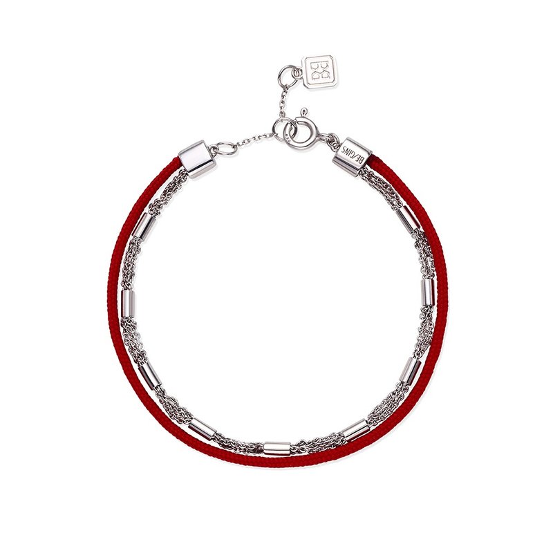 LA LIGNE TWOSOME BRACELET RED - 手鍊/手環 - 純銀 紅色