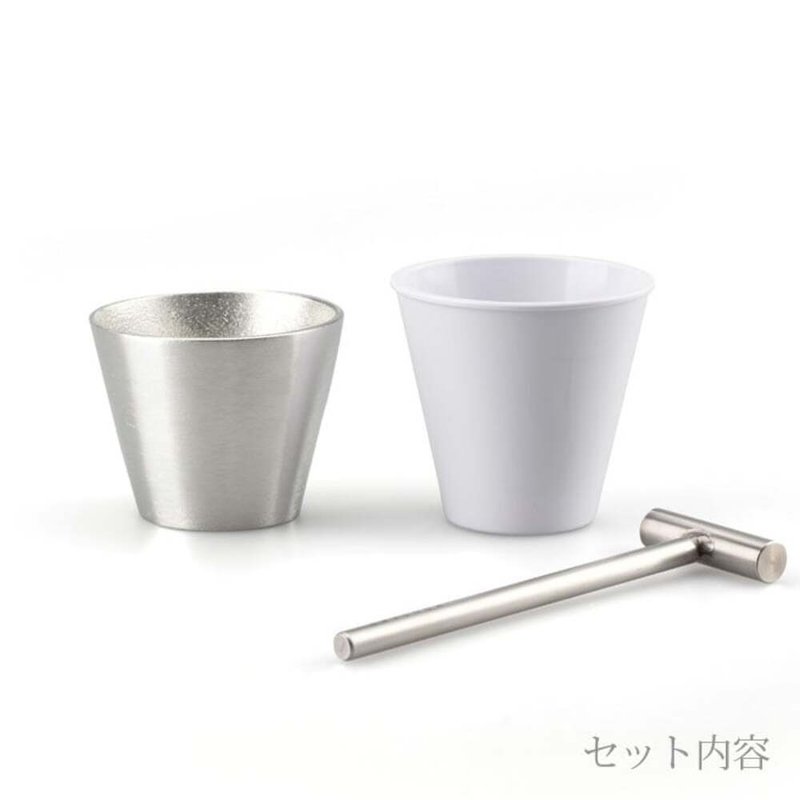 純錫杯鎚目組 - 酒杯/酒器 - 貴金屬 銀色