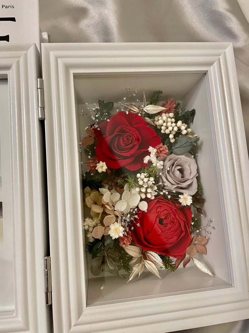 Everlasting flower photo frame photo frame flower sincere style - ช่อดอกไม้แห้ง - พืช/ดอกไม้ 