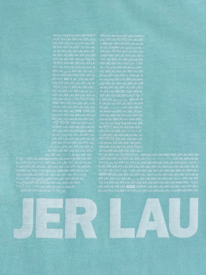 JL JER LAU OVERSIZED TEE - เสื้อยืดผู้หญิง - ผ้าฝ้าย/ผ้าลินิน สีเขียว