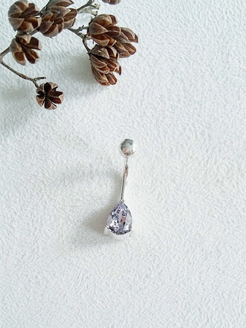Water droplets Belly ring Light pink Sterling Silver - Other - Sterling Silver Purple