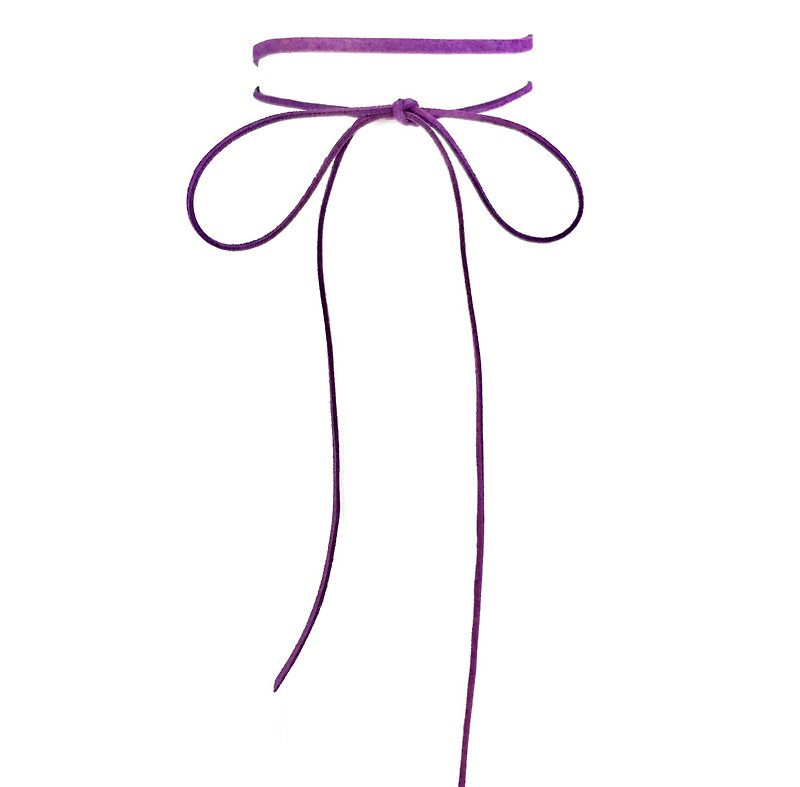 Classic Rope Necklace-Purple - สร้อยคอ - หนังแท้ สีม่วง