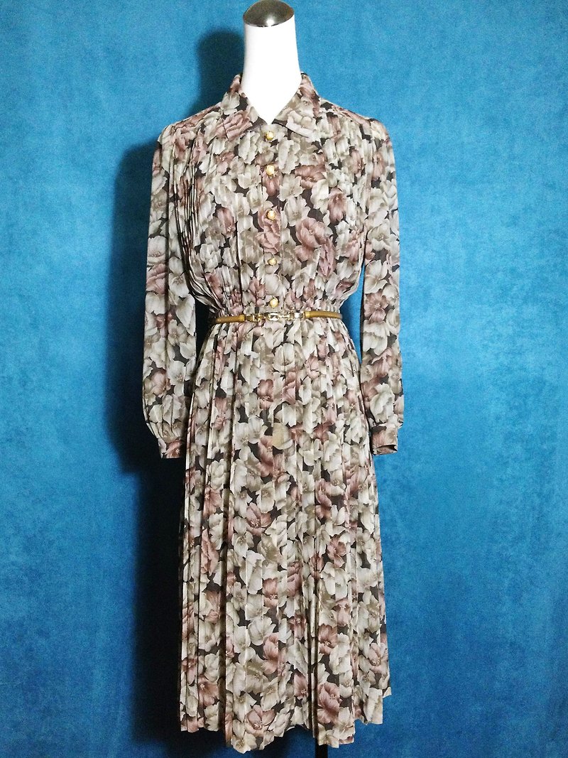 When vintage [antique dress / chiffon vintage rose chiffon dress] abroad back to vintage long dress VINTAGE - ชุดเดรส - เส้นใยสังเคราะห์ หลากหลายสี