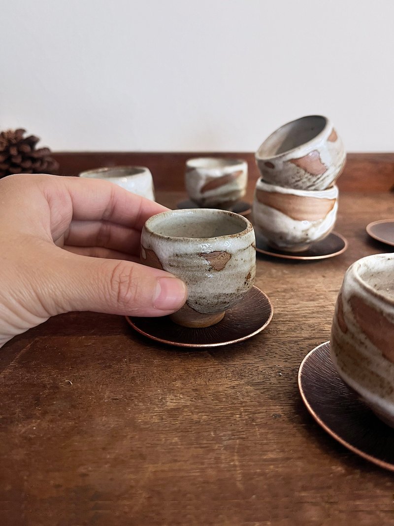 流白 茶杯 酒杯 六入 | 陶器皿 - 茶壺/茶杯/茶具 - 陶 白色