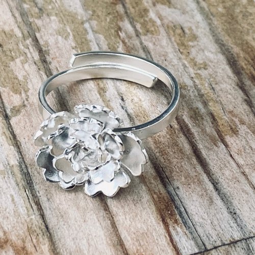 いちごちゃんリング Sterling Silver Peony Flower Ring S613 - Shop huichiu