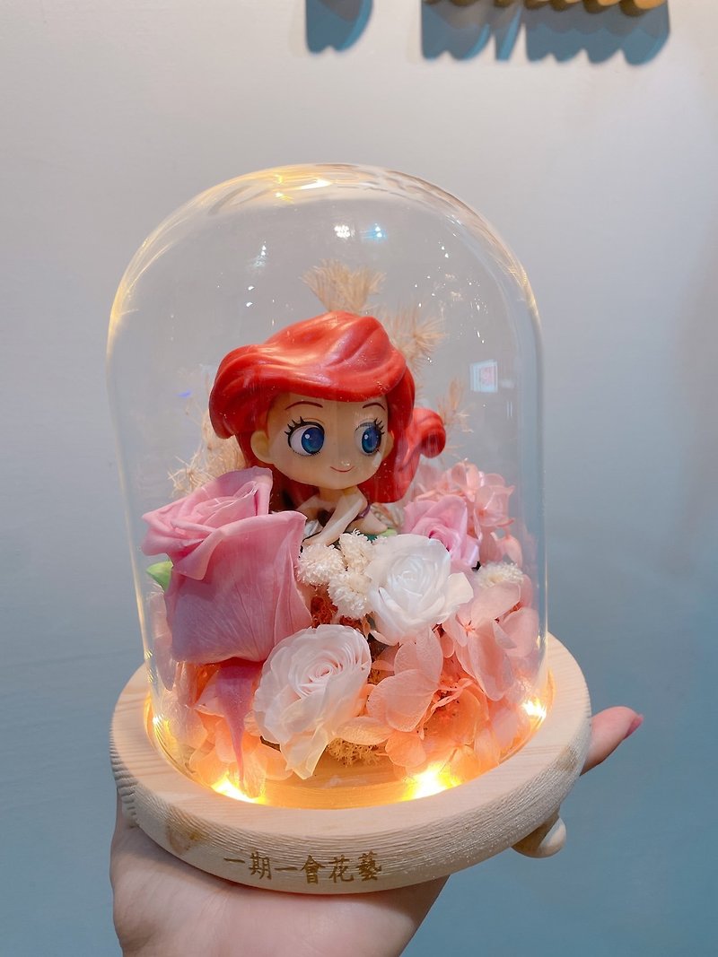 Disney The Little Mermaid Princess Immortal Flower Night Light Glass Cover Without Flower Confession Gift